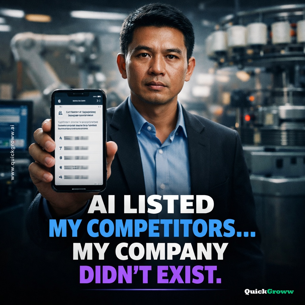 Standing at my exhibition booth in Delhi, I met a Vietnamese textile buyer who'd already researched my competitors. | QuickGroww — AI Visibility for B2B Exporters | quickgroww.ai