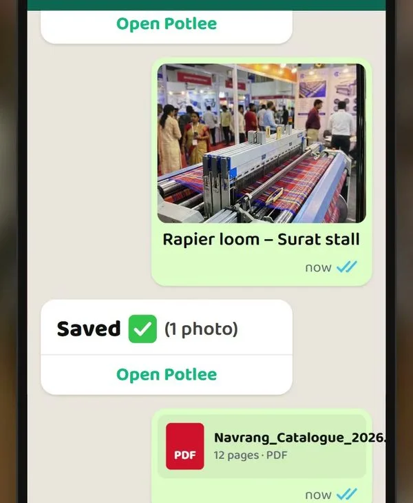 A stall photo and a catalogue PDF saved in Potlee