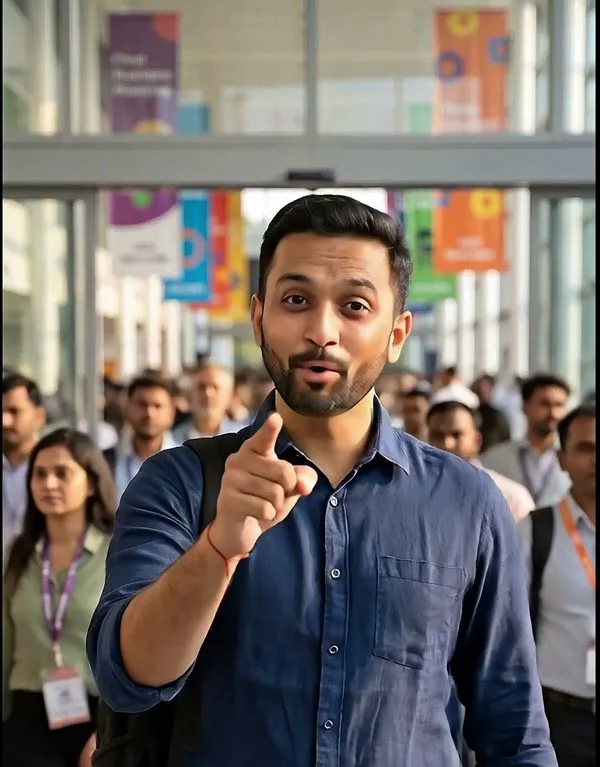 Visitor arriving at an expo