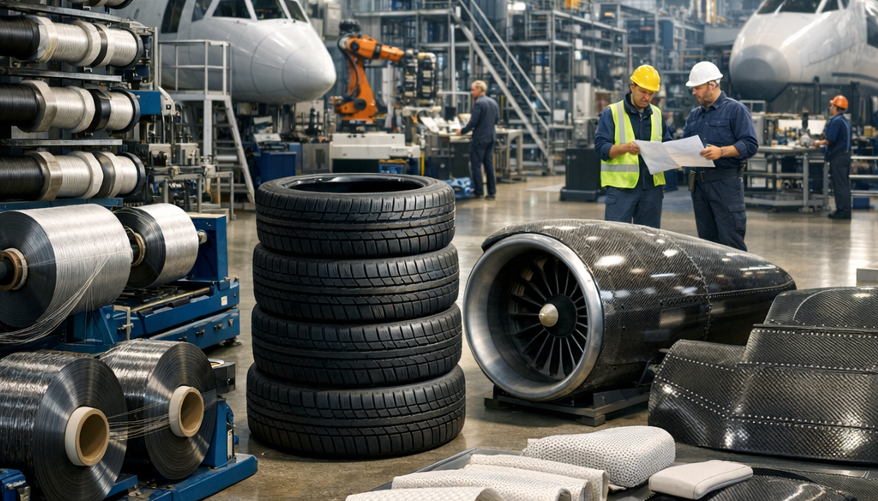 Meera's Ring Twister for tire reinforcement, composite reinforcement for aerospace, and automotive textiles. High-performance twisting for aramids, UHMWPE, glass fiber. (also known as ring twister machine)