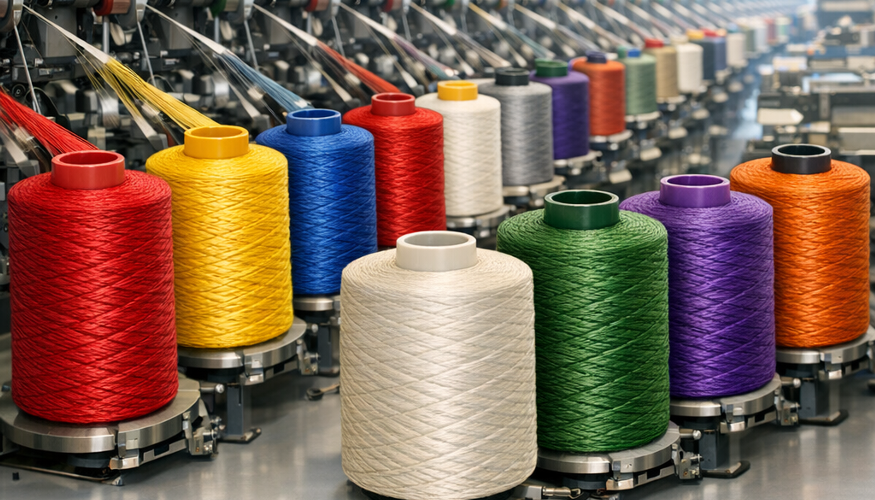 MEERA Ring Twisters deliver uniform twist and superior strength for BCF carpet yarn production, handling polypropylene and polyester fibers.