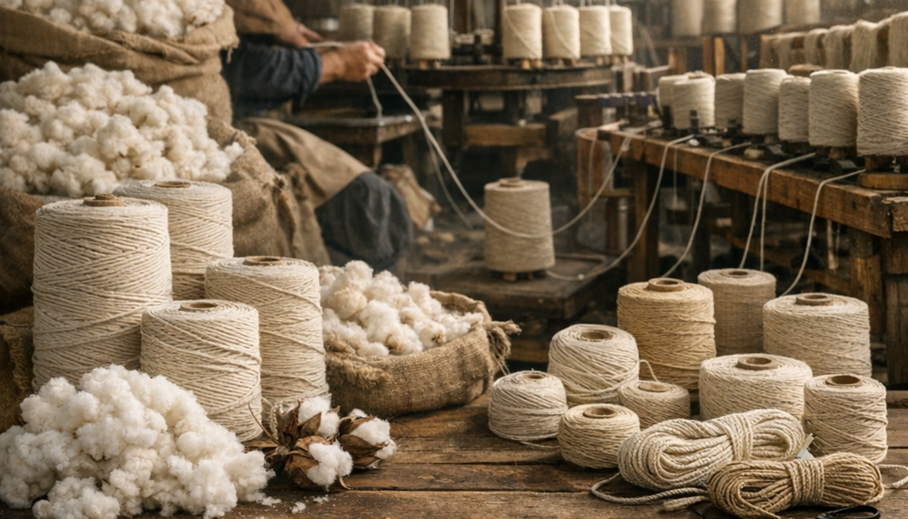 Cotton Twines Production with Spun Yarn Twister